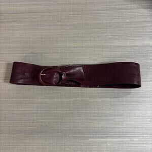 Vintage ETIENNE AIGNER Burgundy Retro Leather Size 28 Belt Classic 1980s